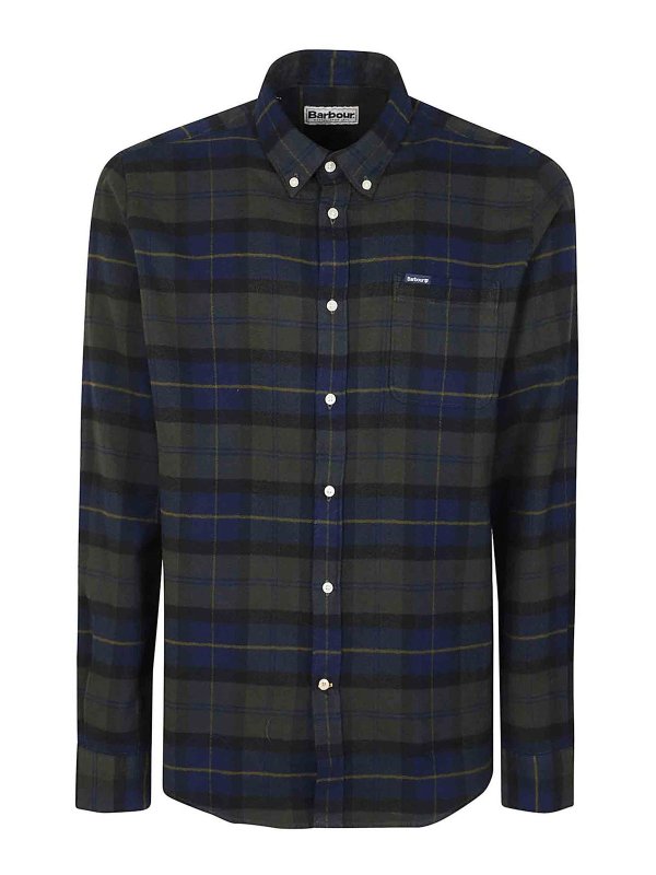 Camicia scozzese uomo button down in flanella rasata Camicia scozzese uomo button down in flanella rasata