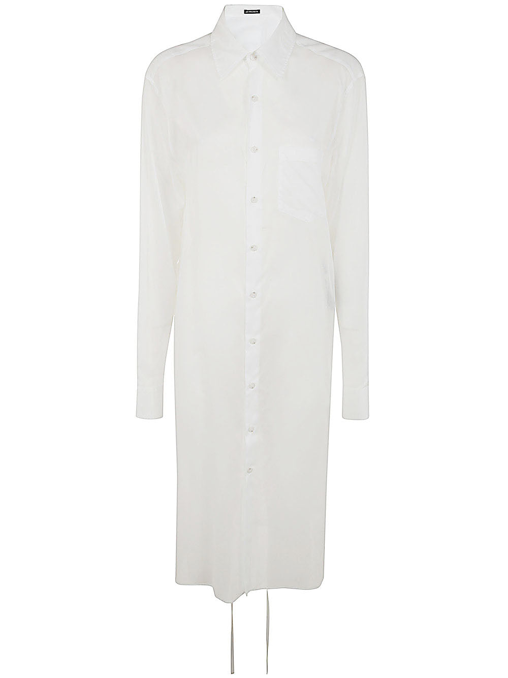 Gabi Long Relax Fit Shirt Draped On Back Light Cotton Voile White