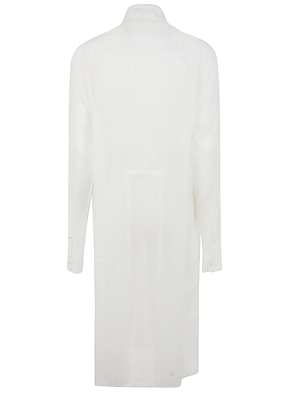 Gabi Long Relax Fit Shirt Draped On Back Light Cotton Voile White