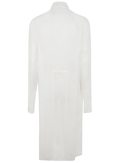 Gabi Long Relax Fit Shirt Draped On Back Light Cotton Voile White