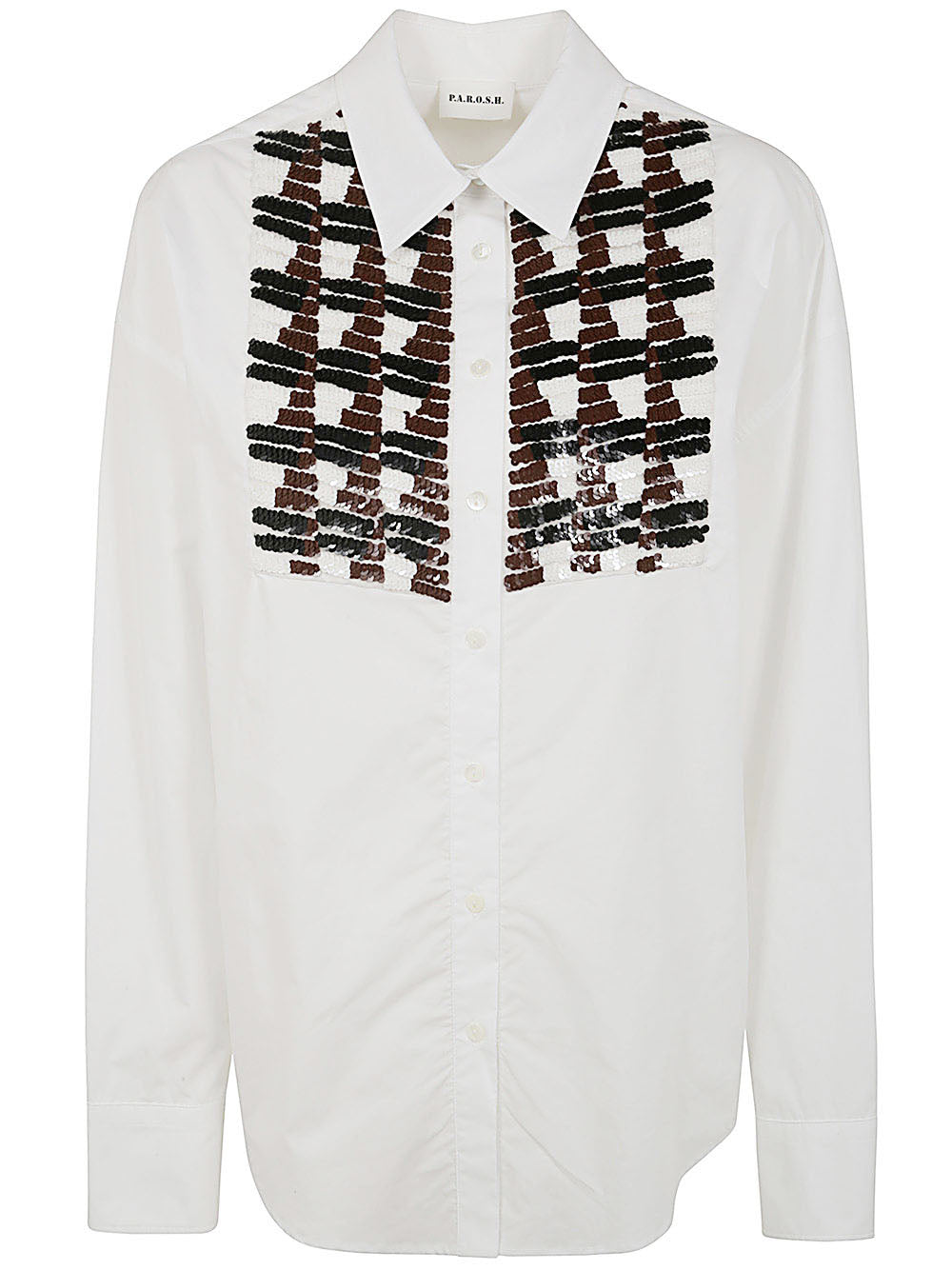 Sequined Plastron Shirt
