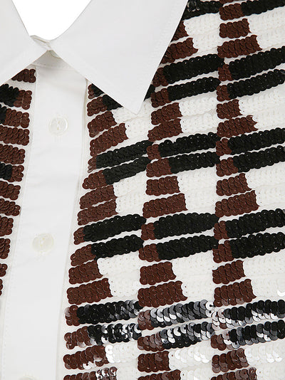 Sequined Plastron Shirt