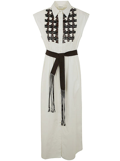 Long Chemisier With Sequined Plastron