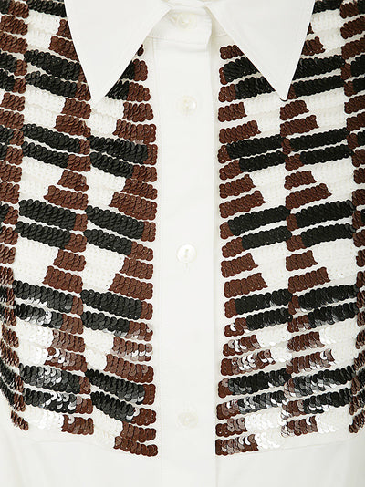Long Chemisier With Sequined Plastron