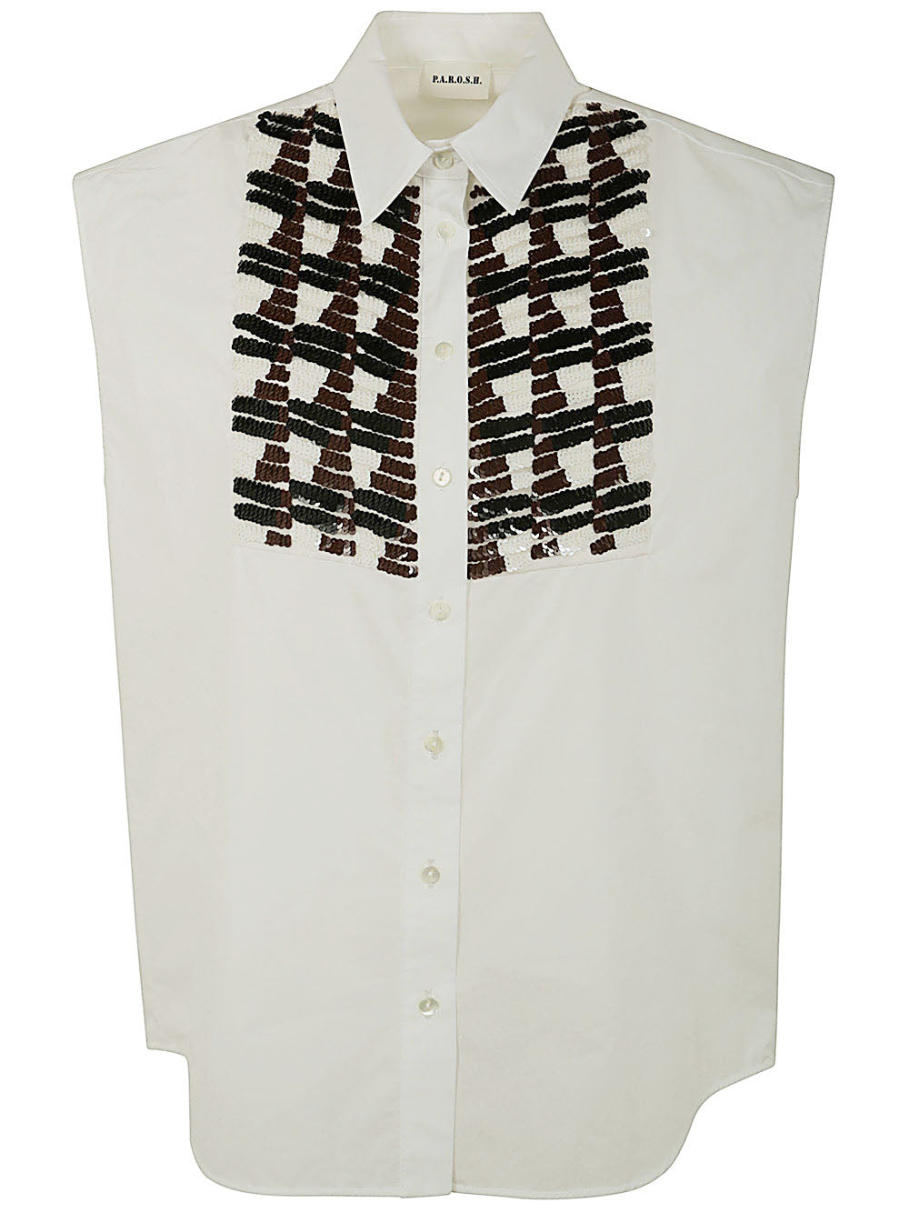 Sequined Plastron Shirt