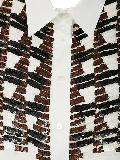 Sequined Plastron Shirt
