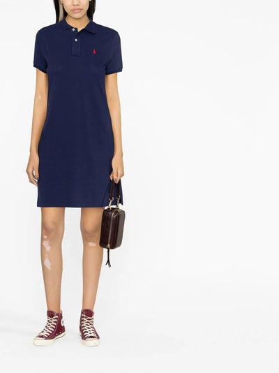 Short Sleeves Polo Neck Dress