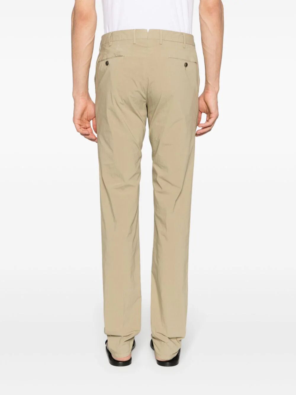 Double Dye Stretch Light Popeline Slim Flat Front Pants