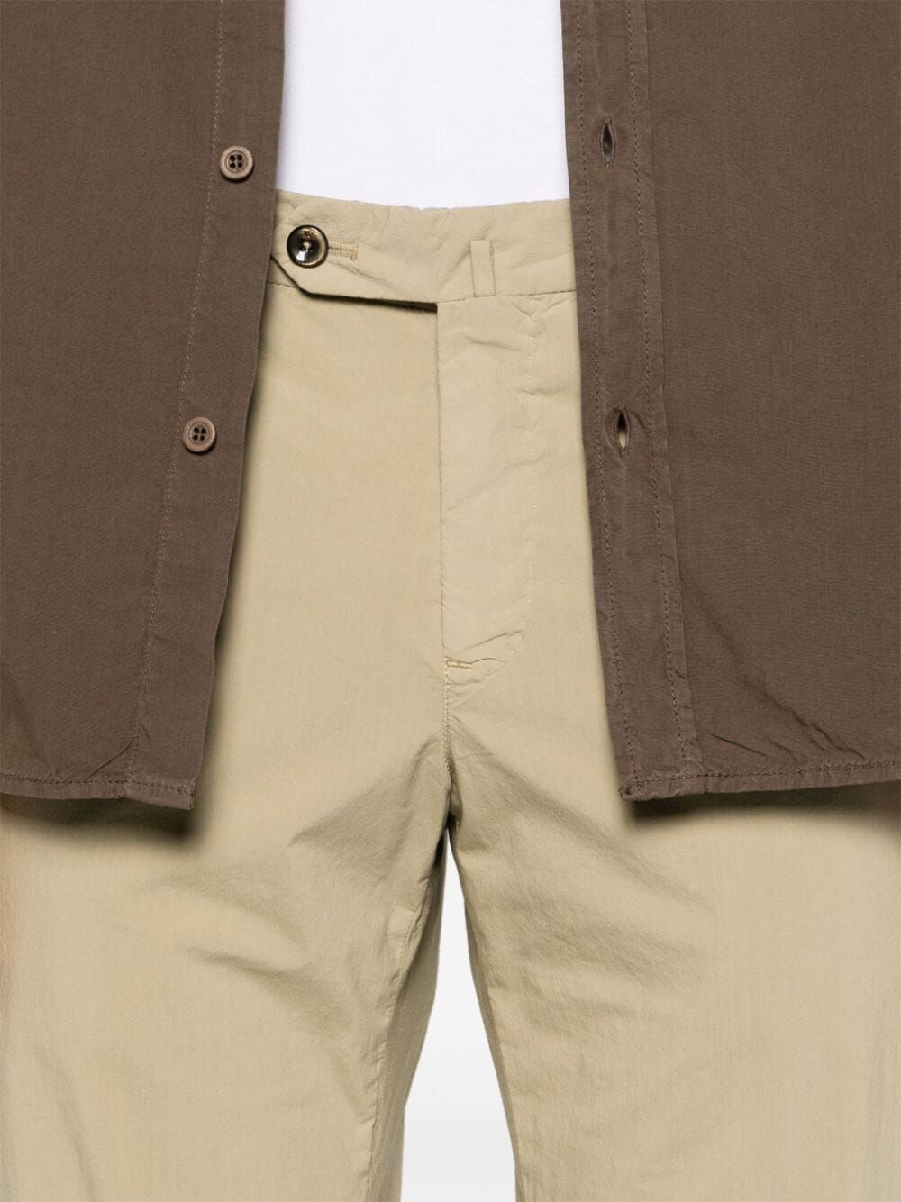 Double Dye Stretch Light Popeline Slim Flat Front Pants