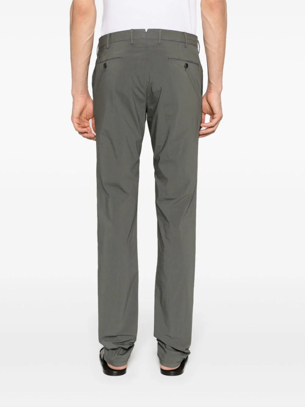 Double Dye Stretch Light Popeline Slim Flat Front Pants