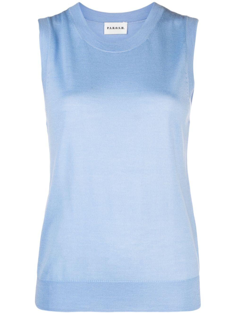 Sleeveless Crew Neck Sweater