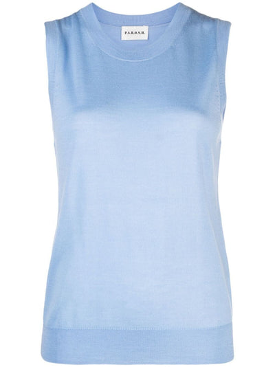 Sleeveless Crew Neck Sweater