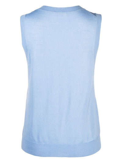 Sleeveless Crew Neck Sweater