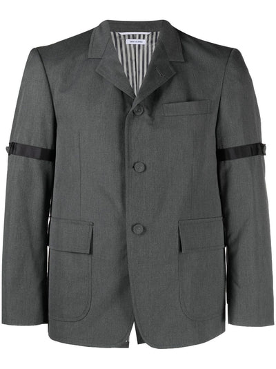 Unstructured Straight Fit Sb S/c With Gg Armband In Typewriter Cloth