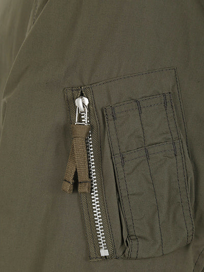 Washed Cotton Bomber With Side Zip