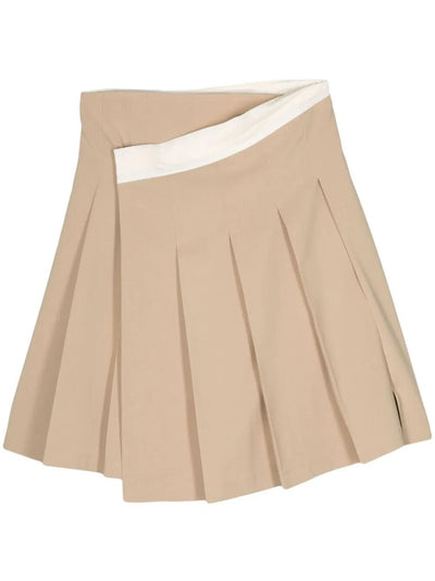 Pleated Midi Wrap Skirt