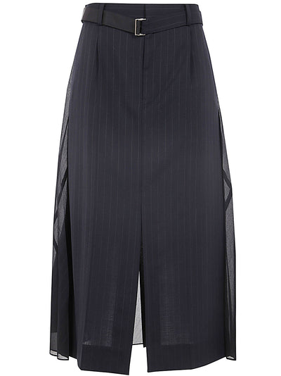 Chalk Stripe Glencheck Skirt