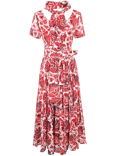 Melanie Short Sleeves Boat Neck Midi Plus Dress