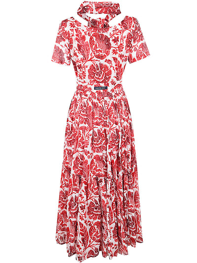 Melanie Short Sleeves Boat Neck Midi Plus Dress
