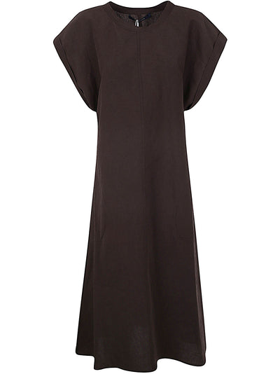 Long Dress With Pockets And Short Sleeves
