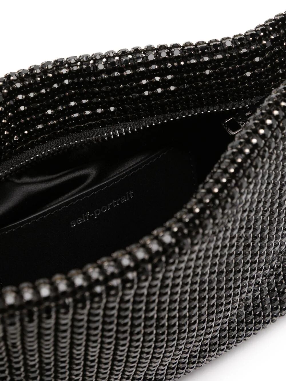 Silver Diamante Small Hobo Bag