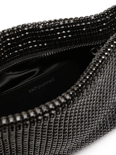 Silver Diamante Small Hobo Bag
