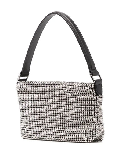 Silver Diamante Small Hobo Bag