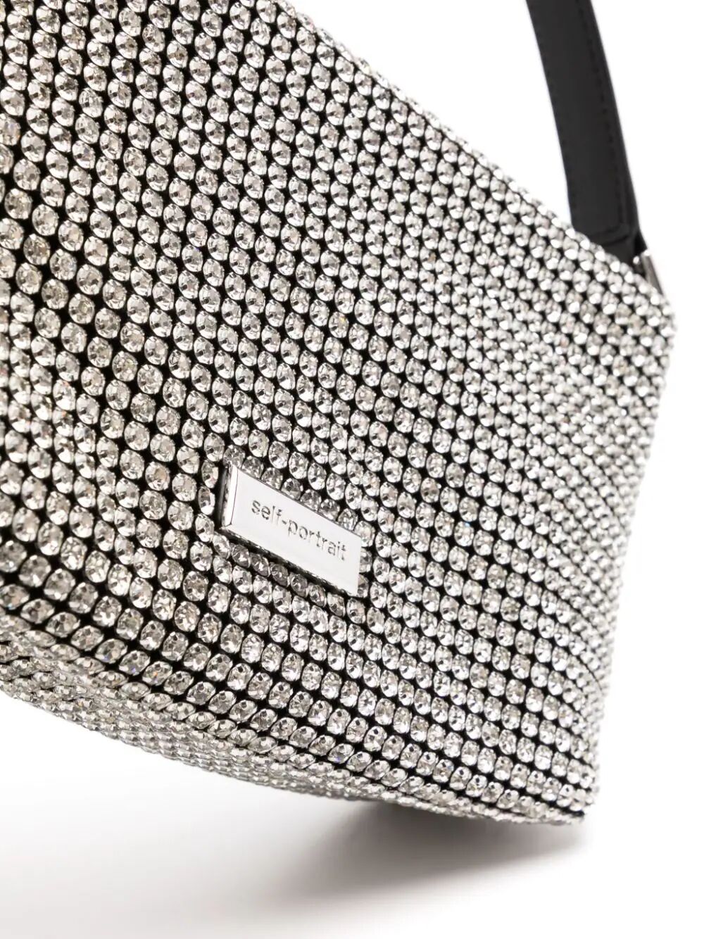 Silver Diamante Small Hobo Bag