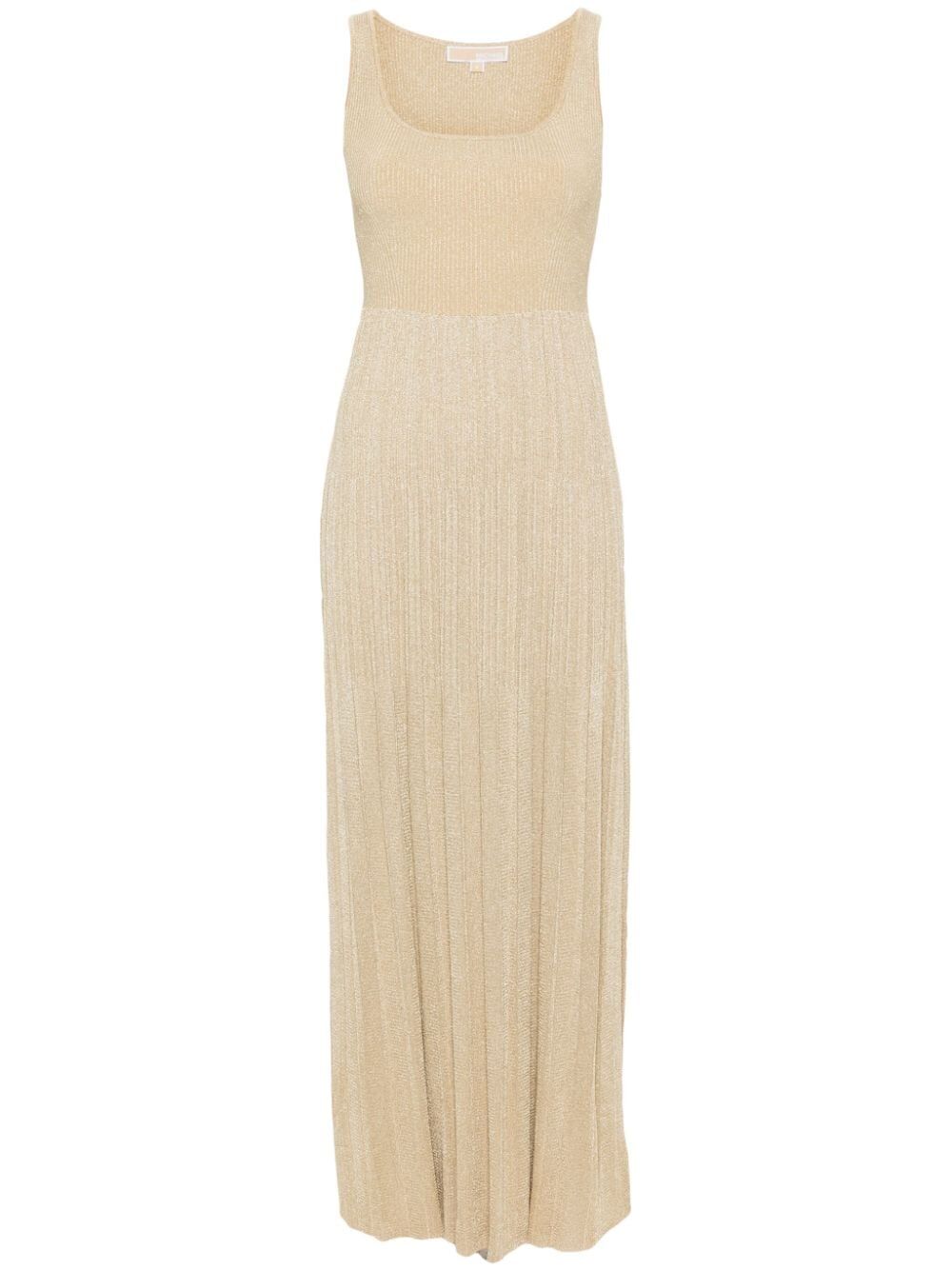 Sleeveless Long Dress With Pleated Skirt