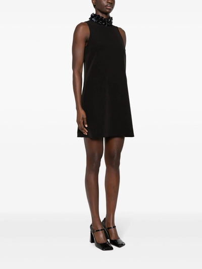 Sleeveless High Neck Mini Dress With Paillettes