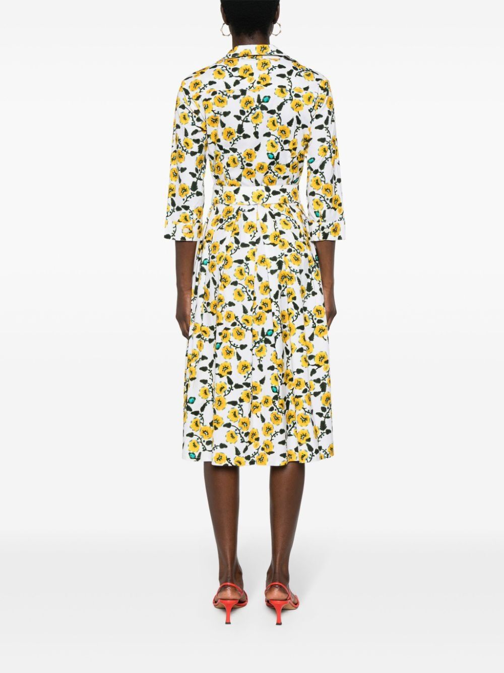 Audrey 3/4 Sleeves Shirt Collar Long Dress