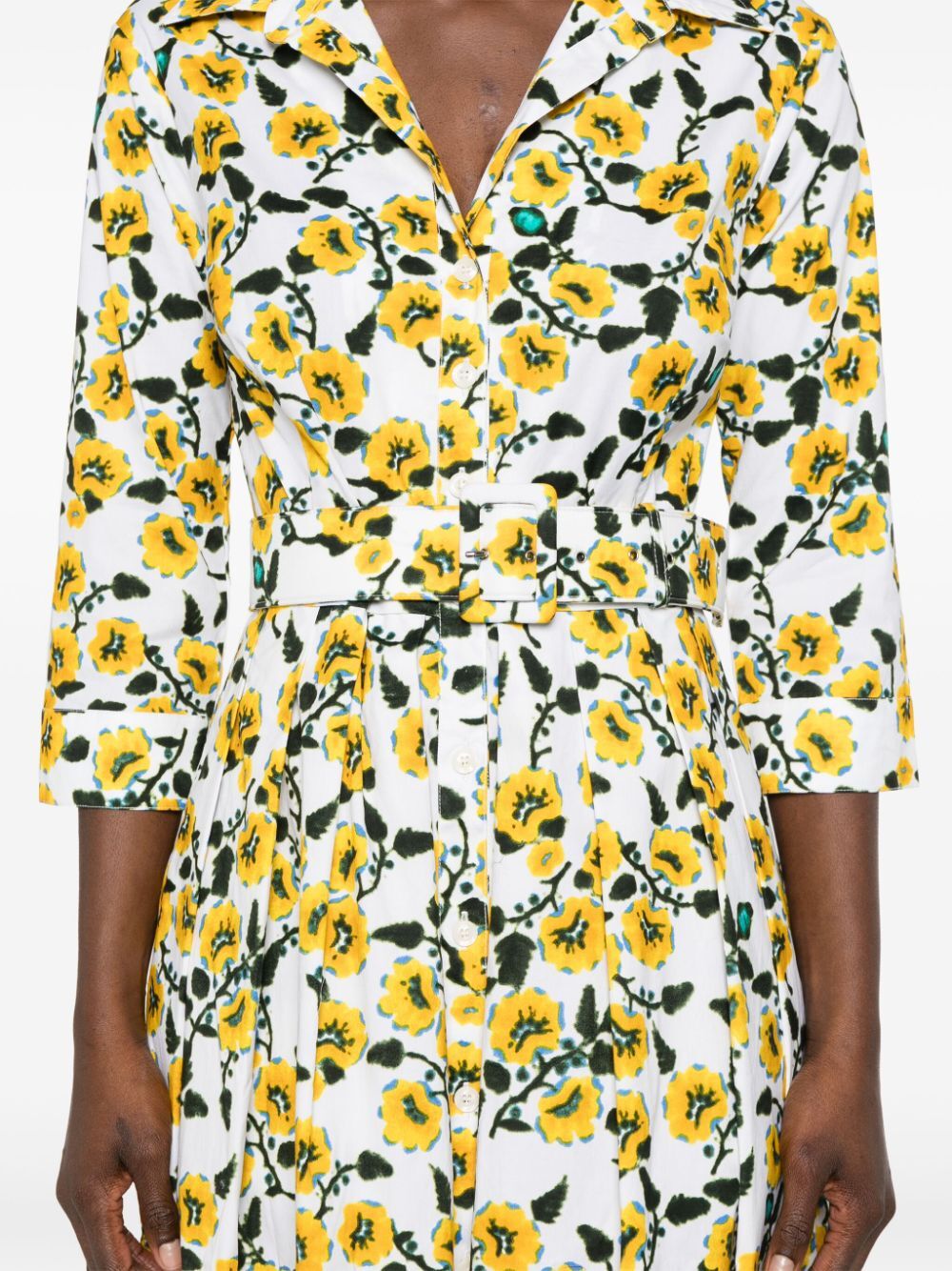 Audrey 3/4 Sleeves Shirt Collar Long Dress