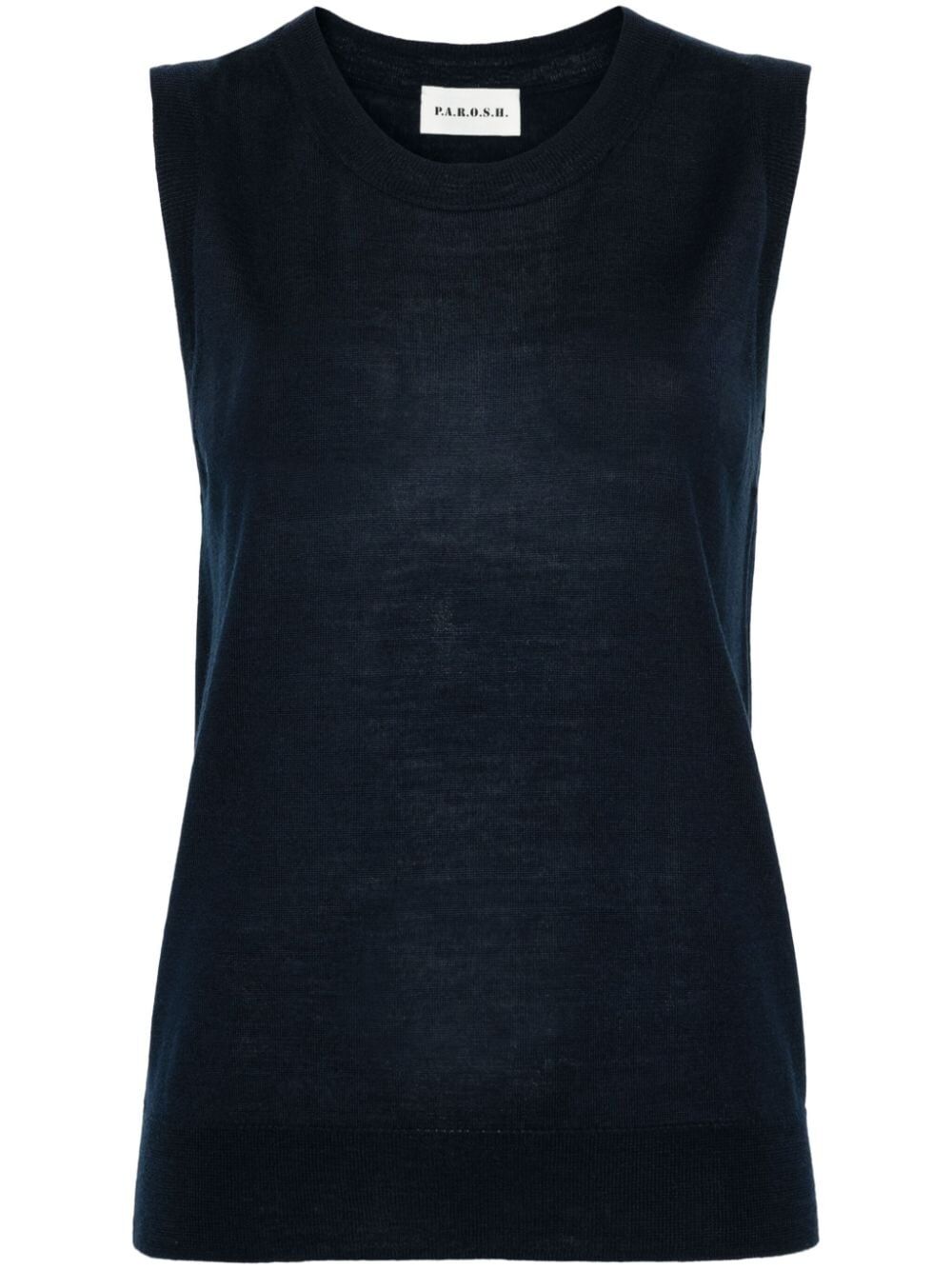 Sleeveless Crew Neck Sweater