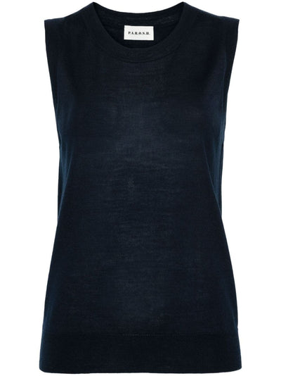 Sleeveless Crew Neck Sweater