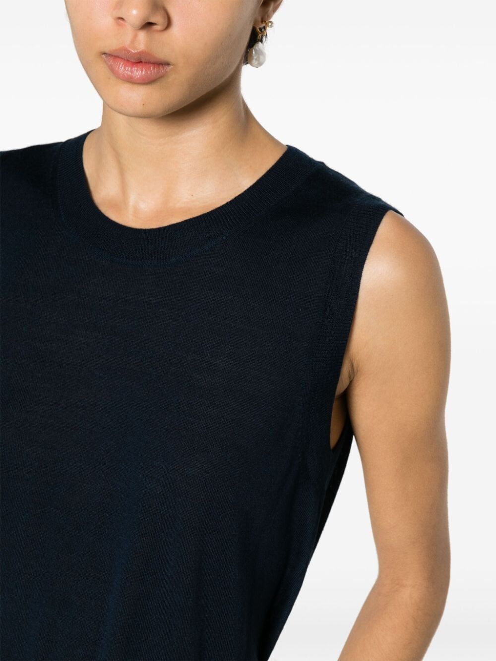 Sleeveless Crew Neck Sweater