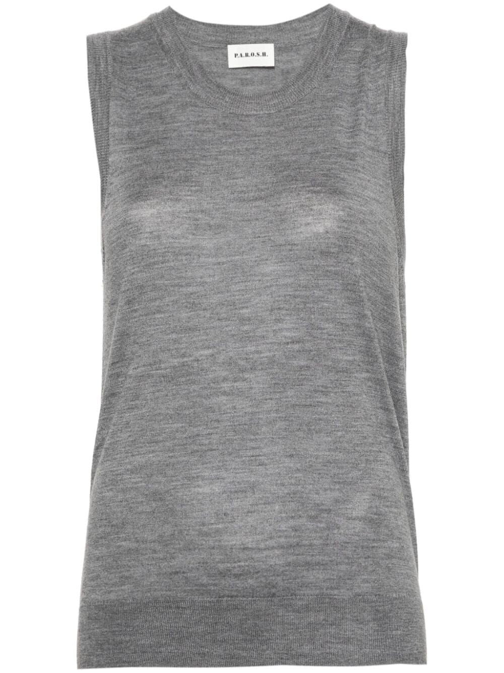 Sleeveless Crew Neck Sweater