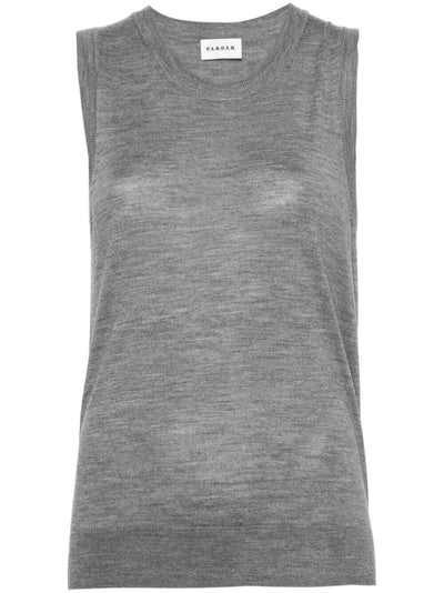 Sleeveless Crew Neck Sweater