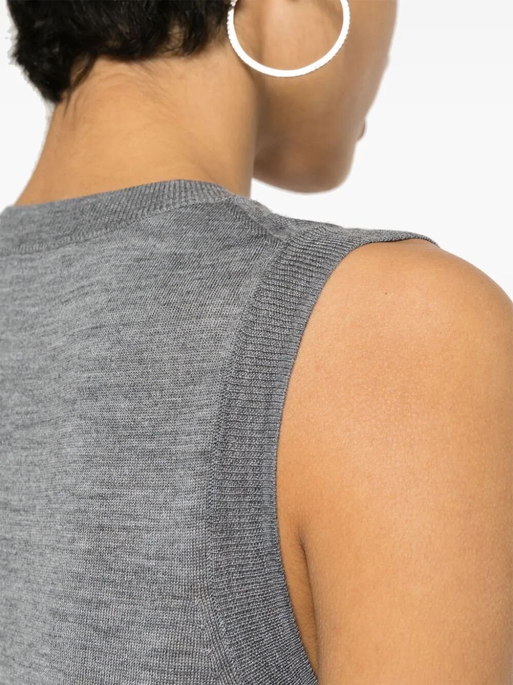 Sleeveless Crew Neck Sweater