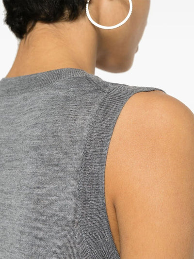 Sleeveless Crew Neck Sweater
