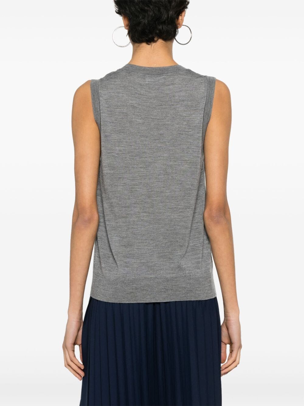 Sleeveless Crew Neck Sweater