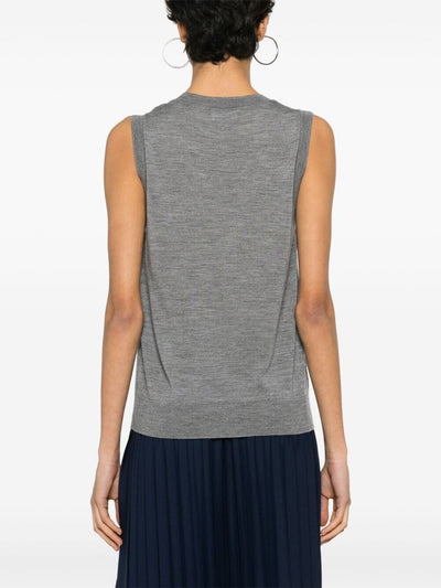 Sleeveless Crew Neck Sweater