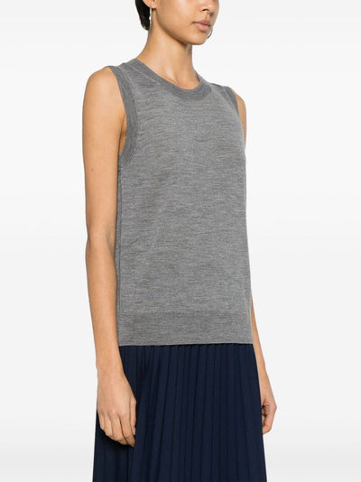 Sleeveless Crew Neck Sweater