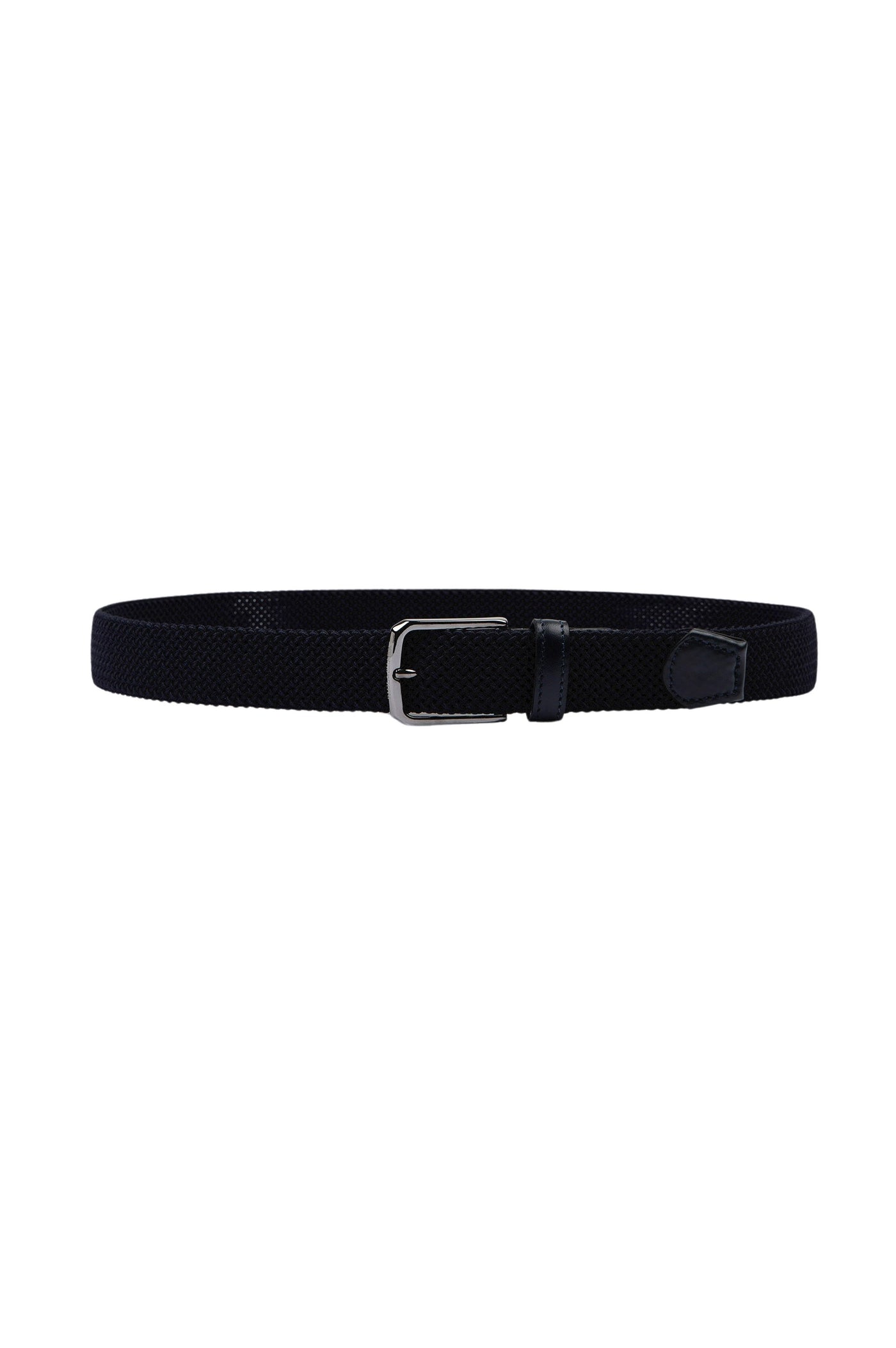 Cintura Elastica Intrecciata Con Rifiniture In Pelle