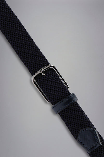 Cintura Elastica Intrecciata Con Rifiniture In Pelle