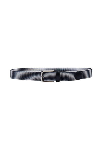 Cintura Elastica Intrecciata Con Rifiniture In Pelle