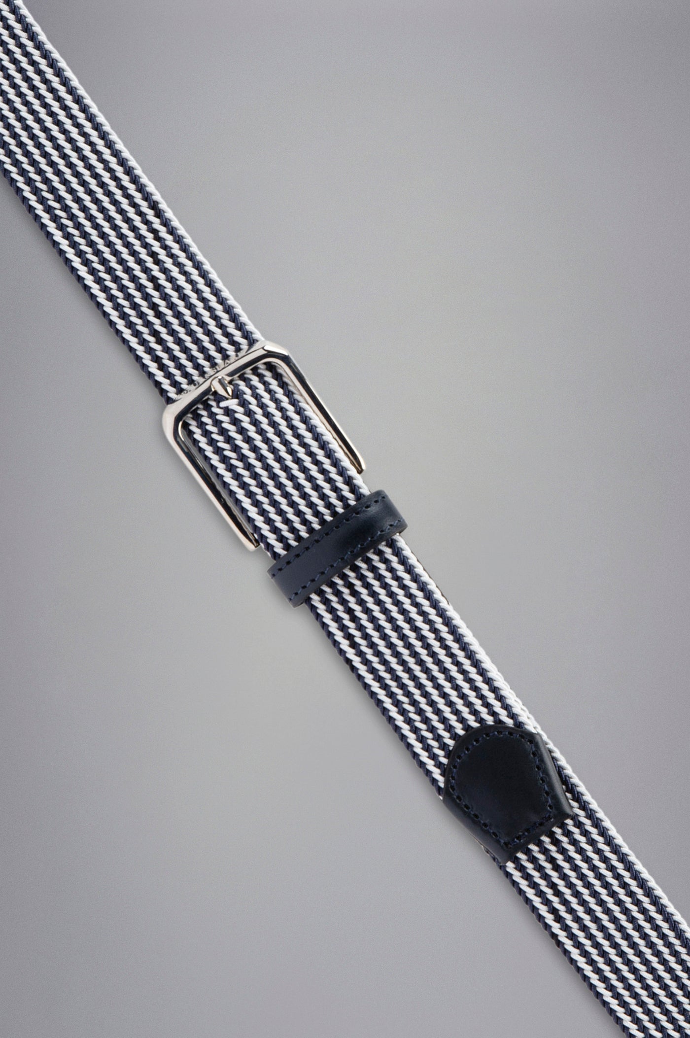 Cintura Elastica Intrecciata Con Rifiniture In Pelle