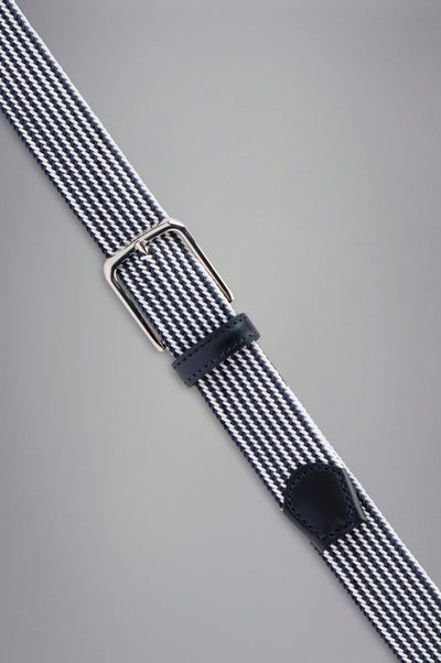 Cintura Elastica Intrecciata Con Rifiniture In Pelle