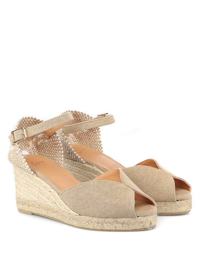 Sandali Bianca Con Zeppa