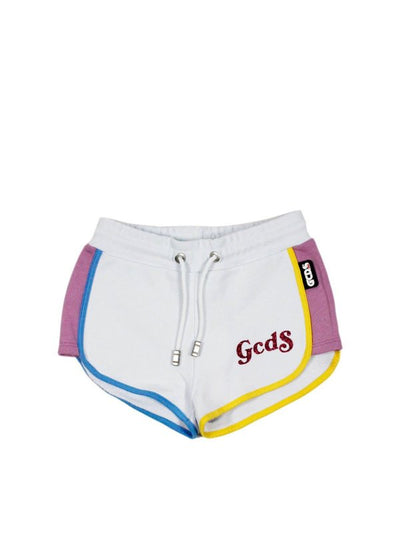 Shorts Bianchi Con Logo Glitter