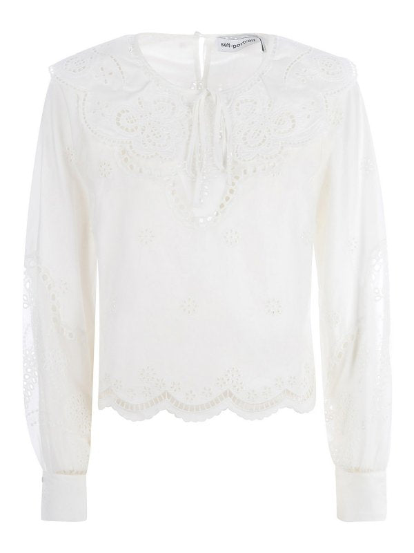 Blusa In Cotone Ricamato